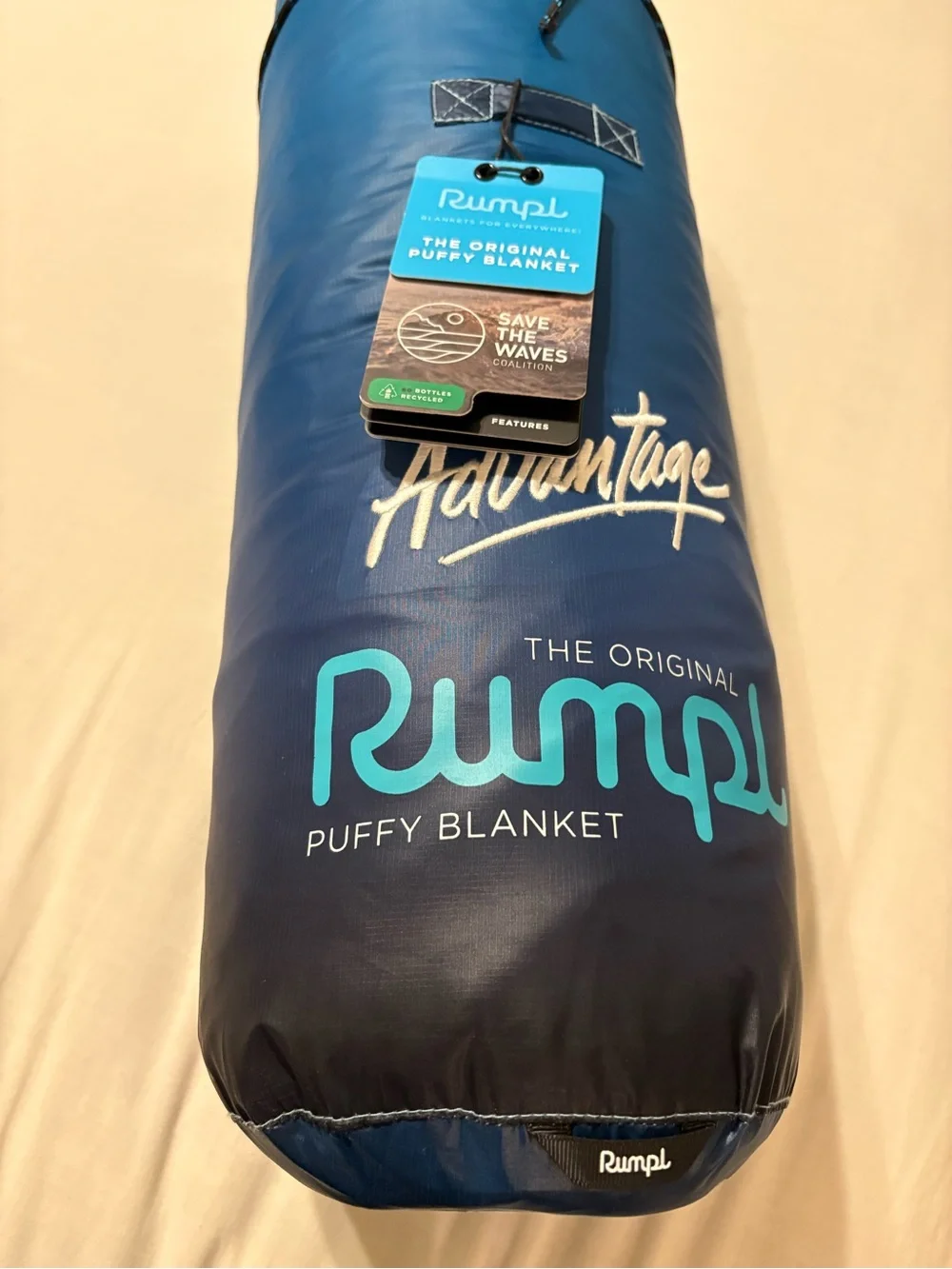 NEW Rumpl Original Puffy Blanket – Ocean Fade – 1 Person 52” x 75”